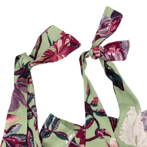 & OTHER STORIES Shoulder Tie Floral Lightweight V Neck Mini Dress Sz 12 - Picture 6 of 7